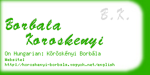 borbala koroskenyi business card